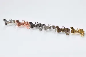 10 pcs Brass Bow Safety Pin Brooch Findings 17x28mm