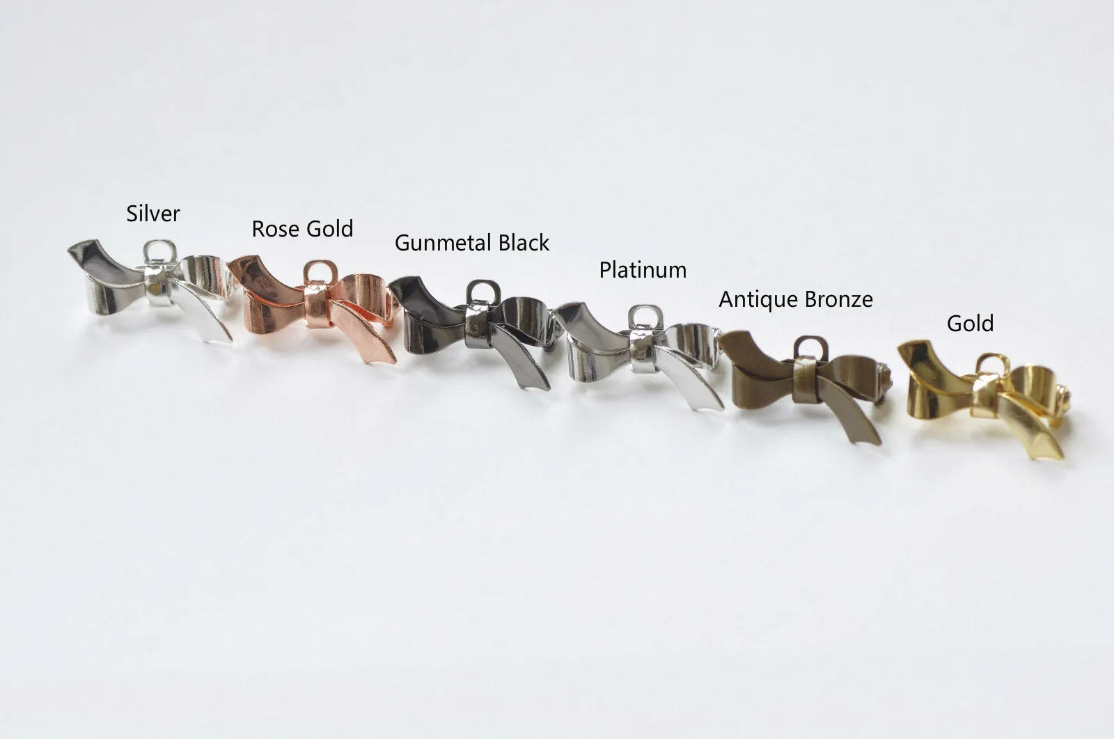 10 pcs Brass Bow Safety Pin Brooch Findings 17x28mm