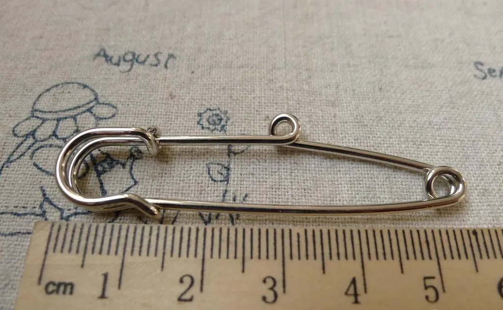 10 pcs Platinum Tone One Loop Kilt Safety Pins Brooch A6180