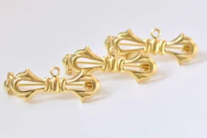 10 pcs Raw Brass Bow Tie Safety Pin Brooch Findings 10x27mm A2483