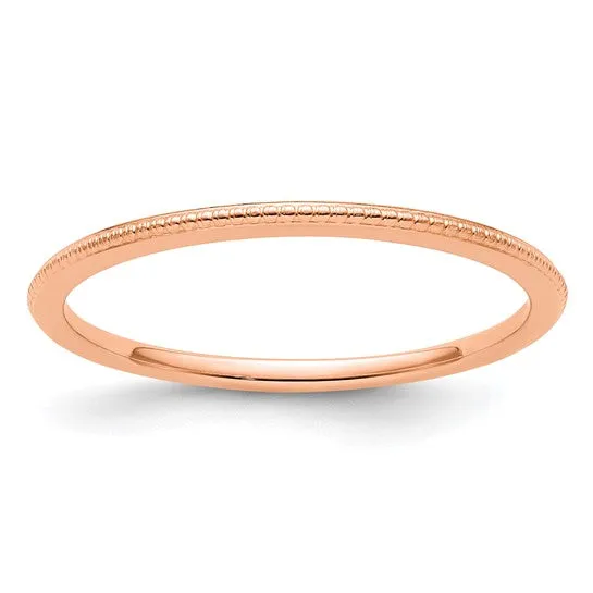 14K Gold 1.2mm Bead Stackable Band