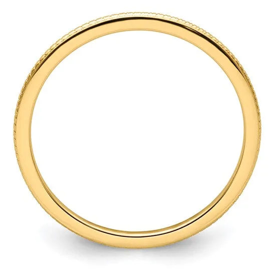 14K Gold 1.2mm Bead Stackable Band