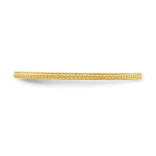 14K Gold 1.2mm Bead Stackable Band