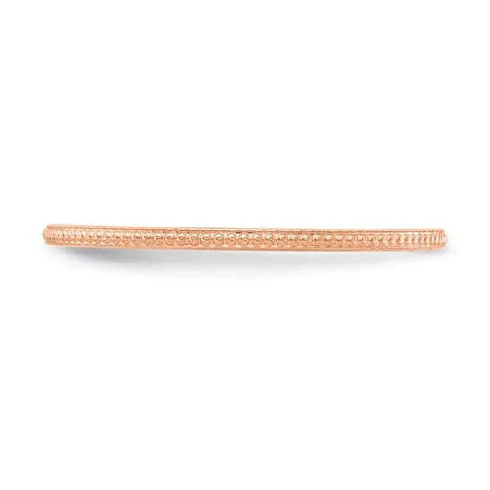 14K Gold 1.2mm Bead Stackable Band
