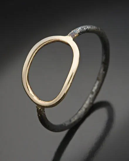 14k gold and steel ring "O" ring