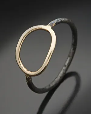 14k gold and steel ring "O" ring