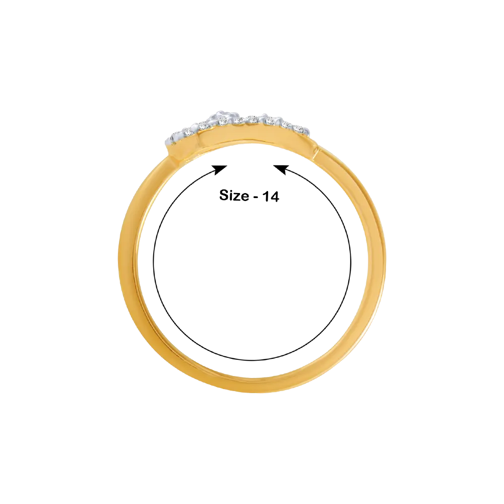 14KT (585) Yellow Gold And Diamond Ring For Women