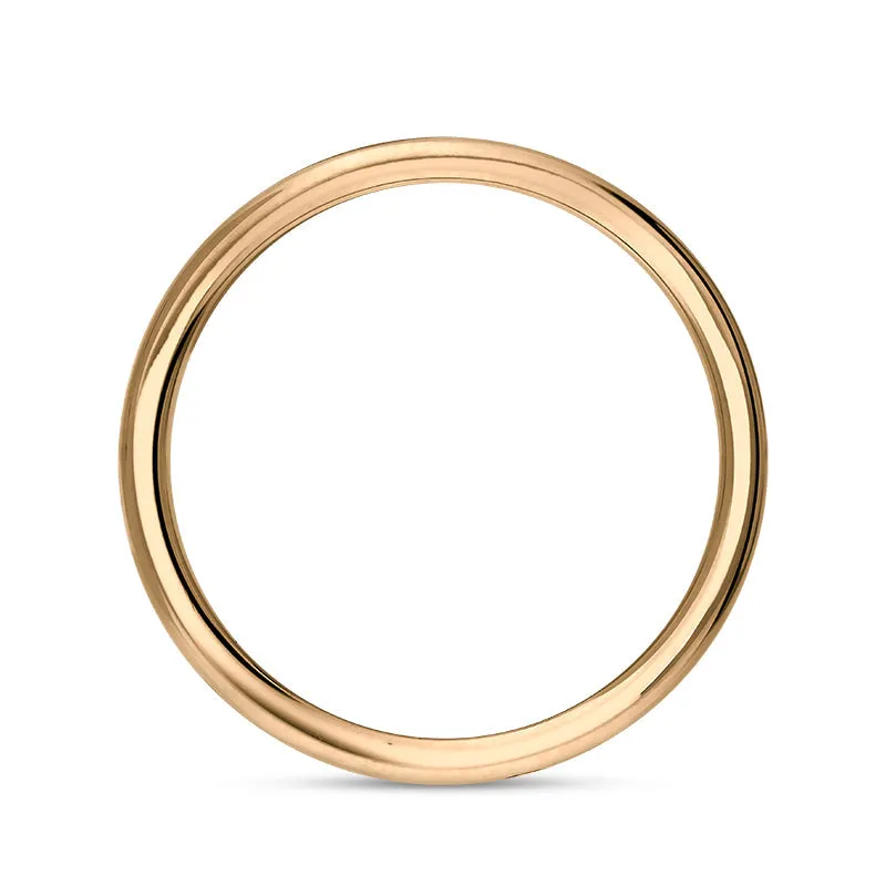18ct Rose Gold 0.12ct Diamond King's Coronation Hallmark 3mm Ring D