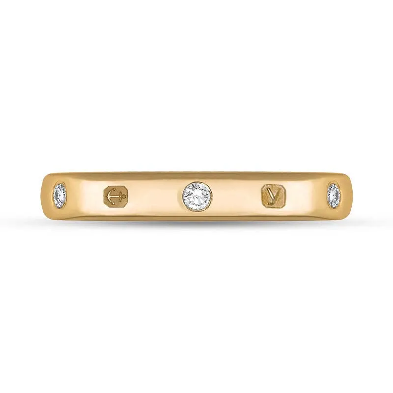18ct Rose Gold 0.12ct Diamond King's Coronation Hallmark 3mm Ring D