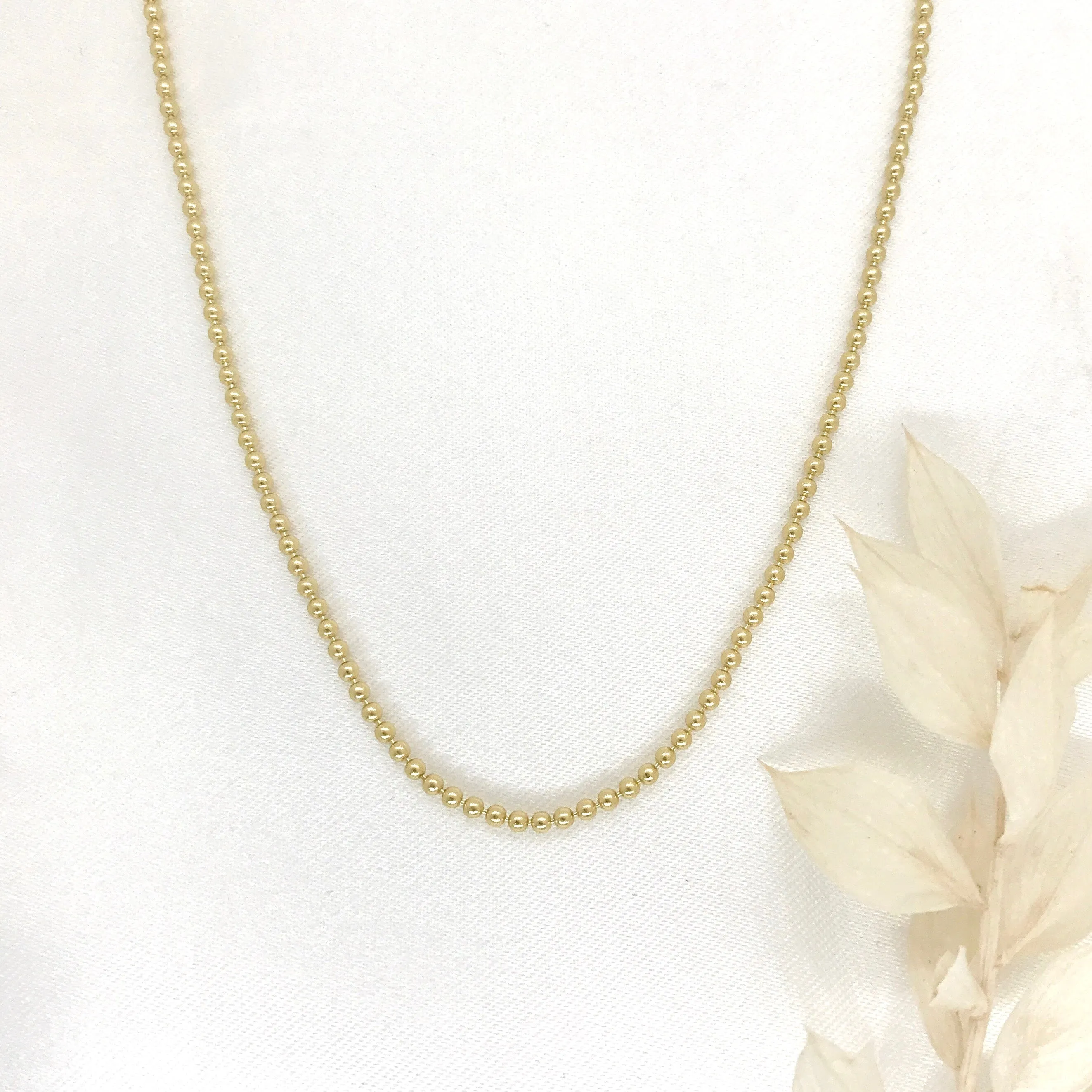 18k/925 Vermeil Simple Ball Necklace