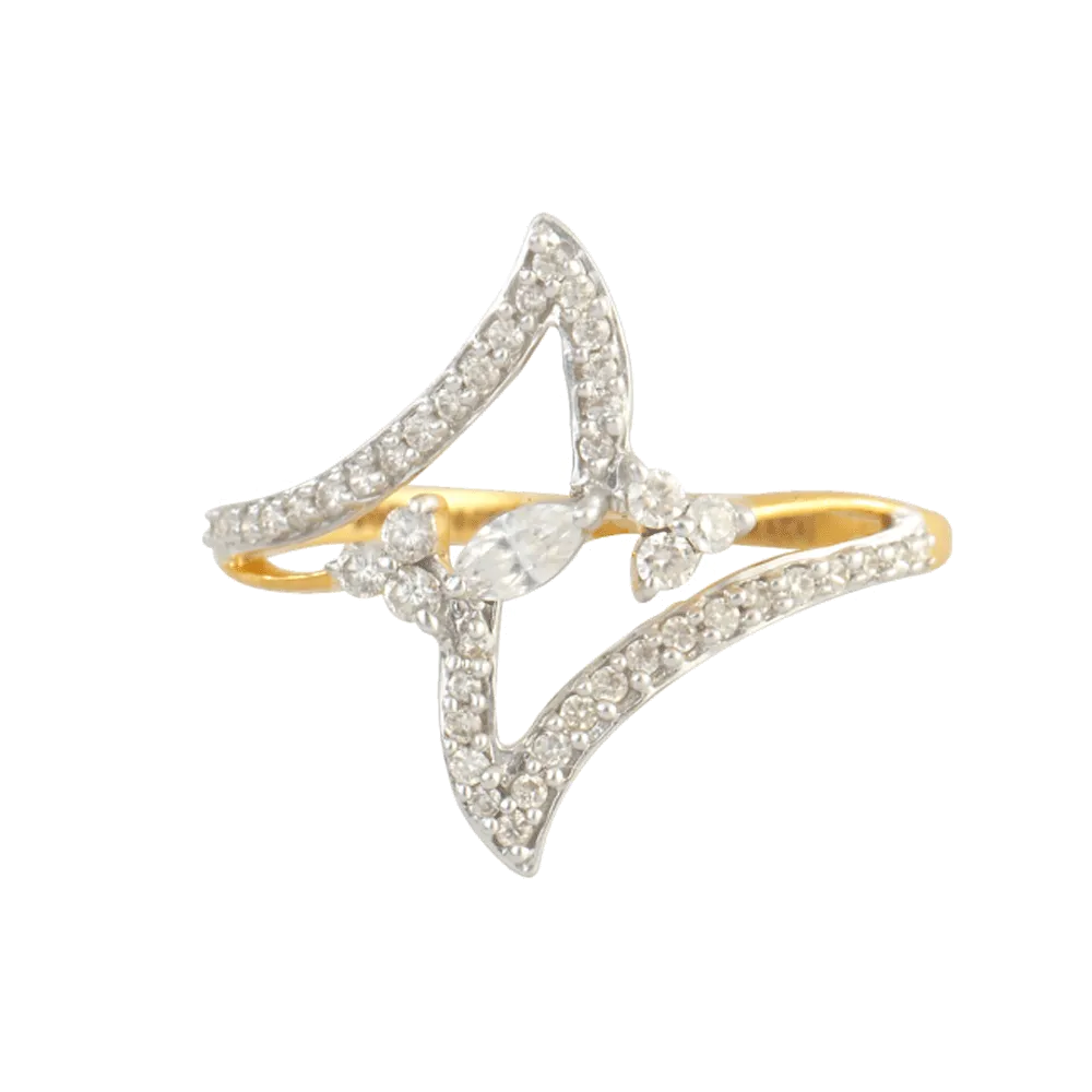 18KT (750) Yellow Gold And Diamond Ring For Women