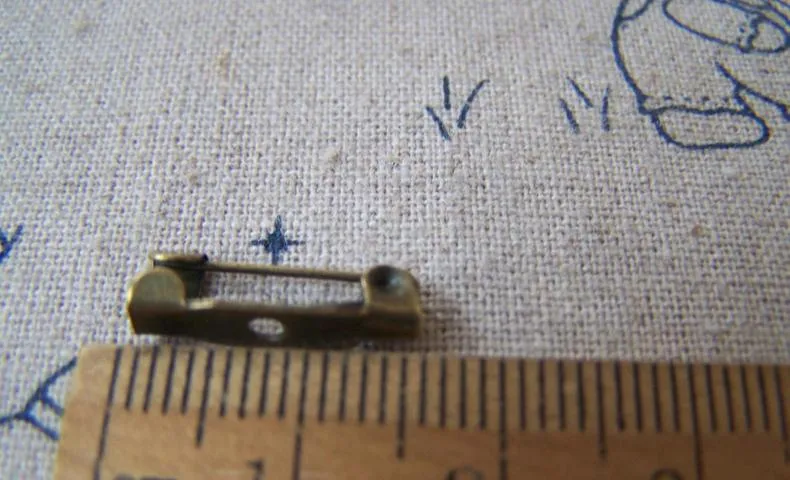 50 pcs Antique Bronze Brooch Back Bar Pins 15mm A4238