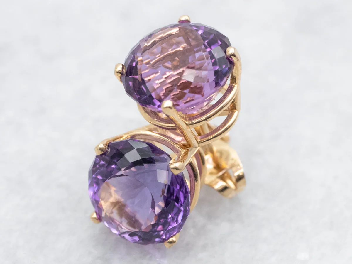 Amethyst Statement Stud Earrings