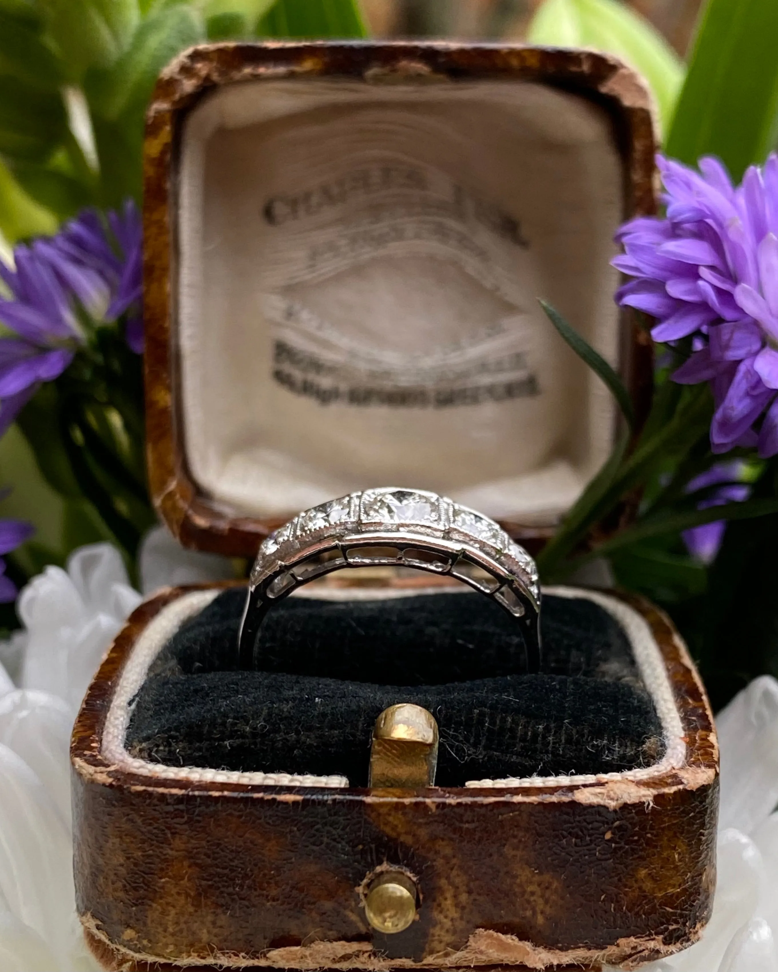Art Deco Five Stone Diamond Platinum Ring 0.60ct