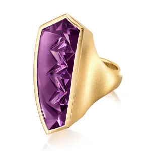 Atelier Munsteiner Fancy Cut Purple Amethyst Vertical Curve Ring