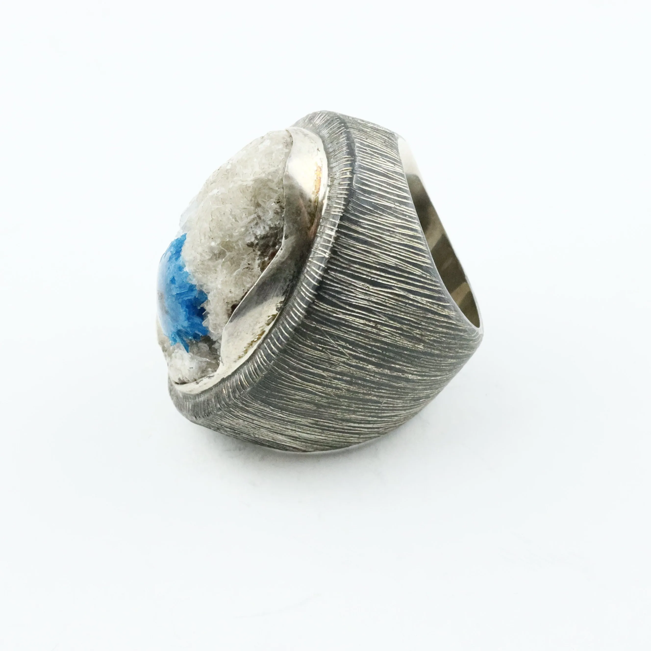 Azurite Druzy Ring
