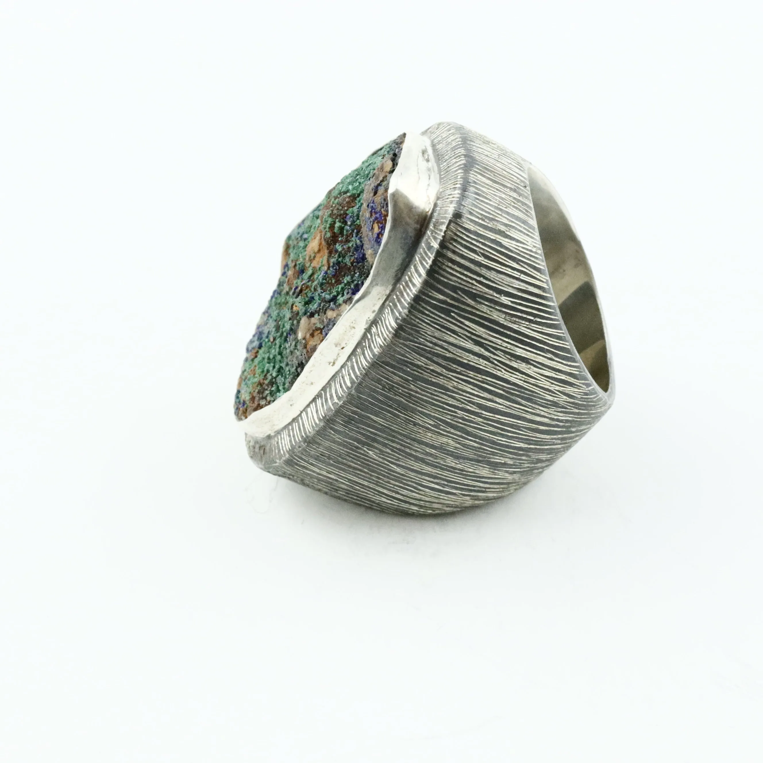 Azurite Druzy Ring