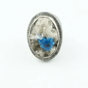 Azurite Druzy Ring