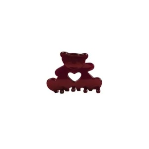 BEAR CLIP HOLLY JOLLY RED