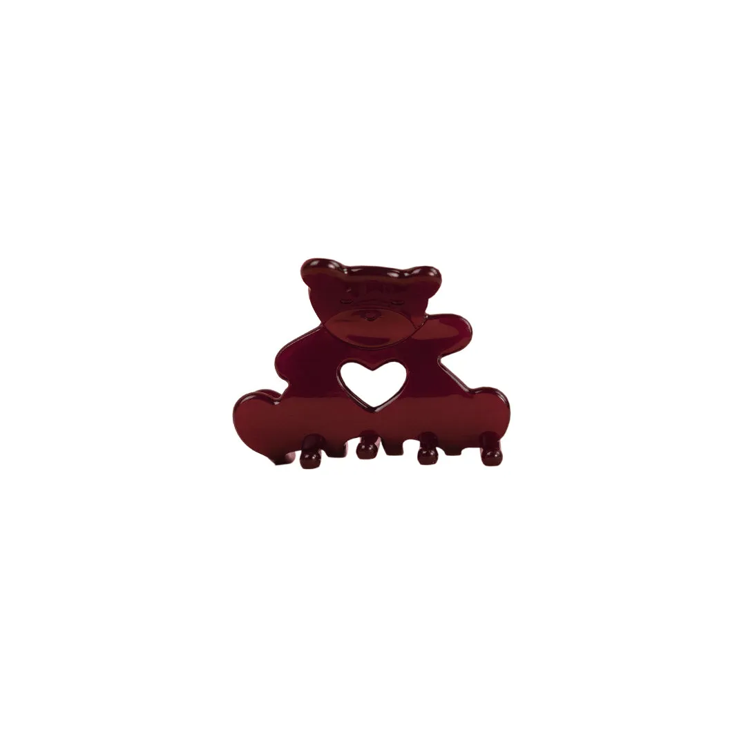 BEAR CLIP HOLLY JOLLY RED