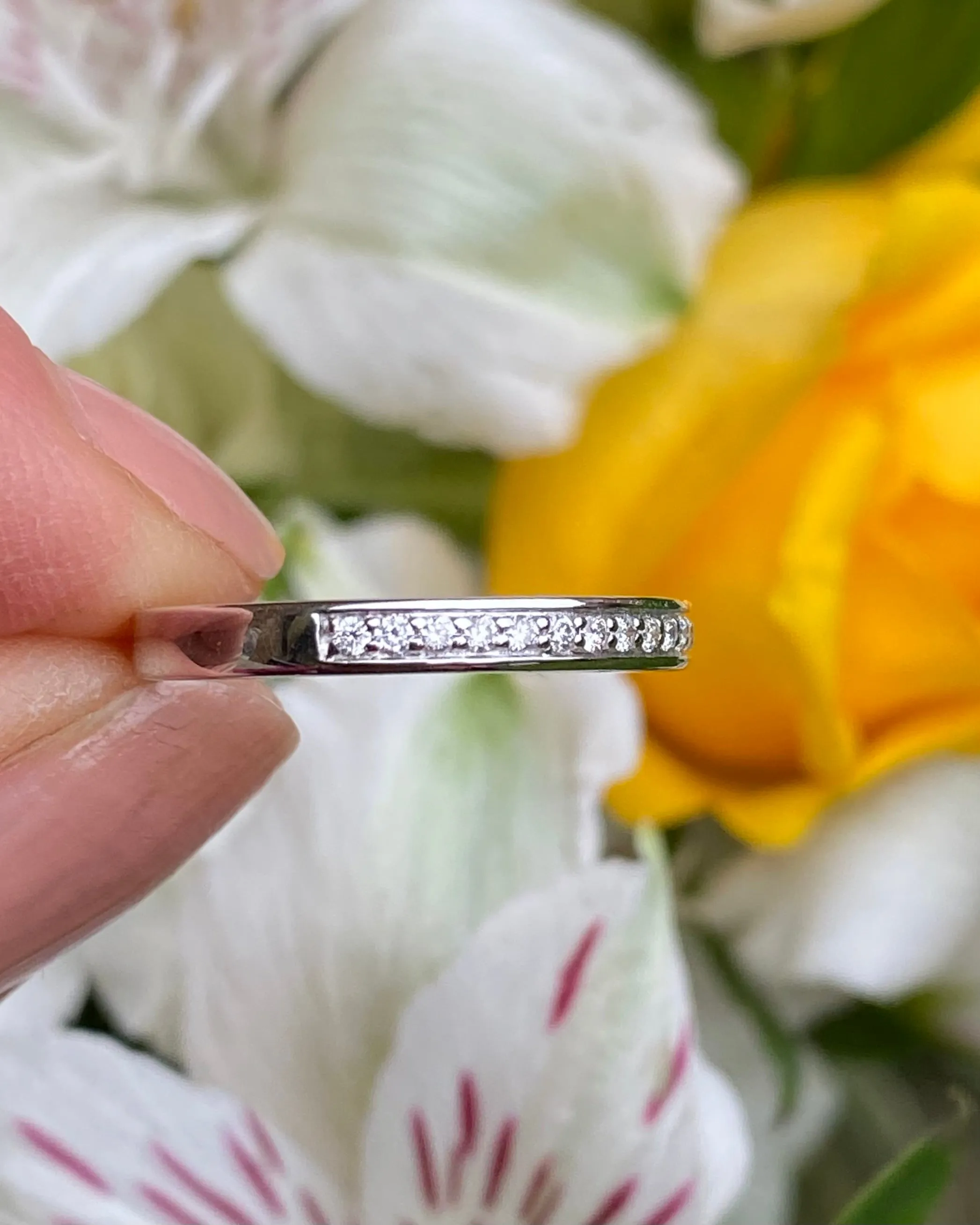 Brilliant Cut Diamond Half Eternity Wedding Ring 0.18ct 18ct White Gold