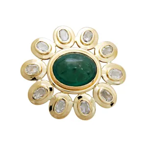 Brooch - Emerald and Diamond