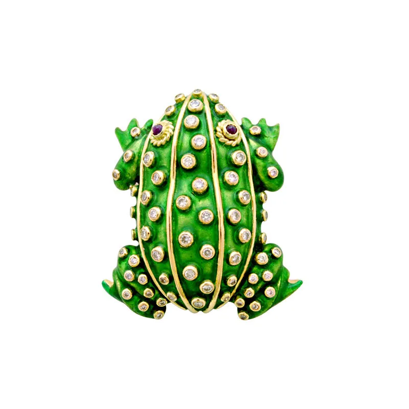 Brooch - Ruby and Diamond (Enamel)