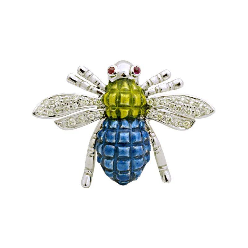 Brooch - Ruby and Diamond (Enamel)