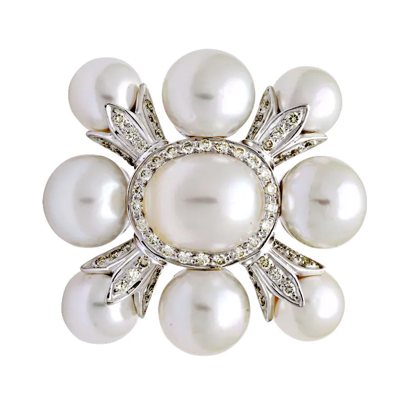 Brooch - South Sea Pearl and Diamond
