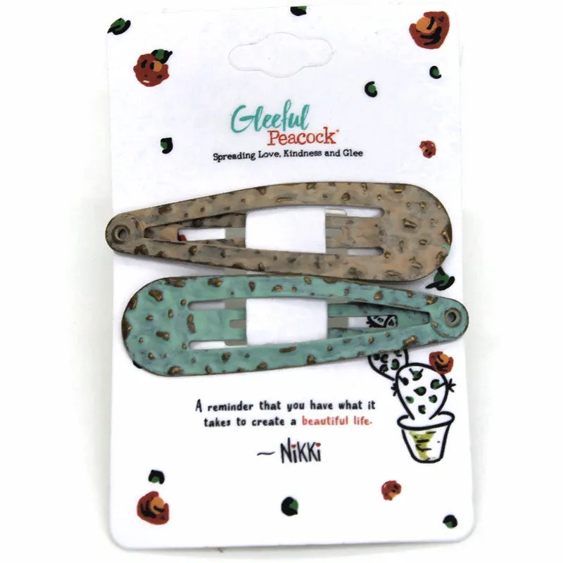 Clipity Doo Dah Hair Clips (2 pack) - Hand Painted Colorful Snap Clips