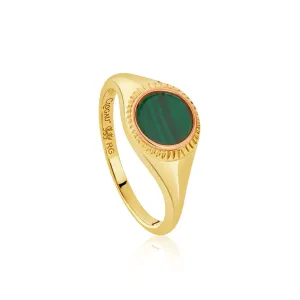 Clogau Reflections Of Padarn 9ct Gold Malachite Ring