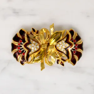 Coro Duette Double Lotus Brooch
