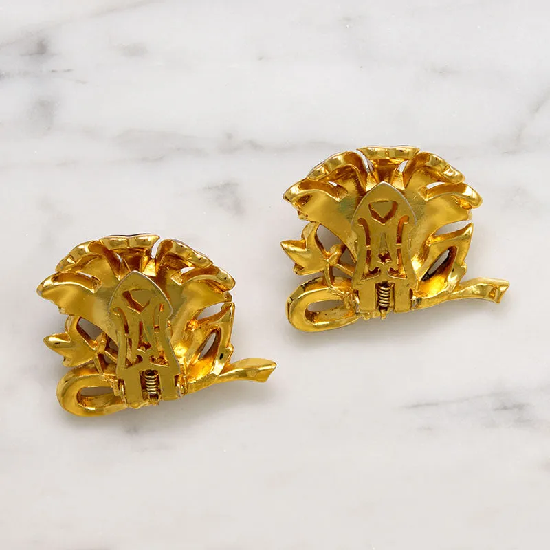 Coro Duette Double Lotus Brooch