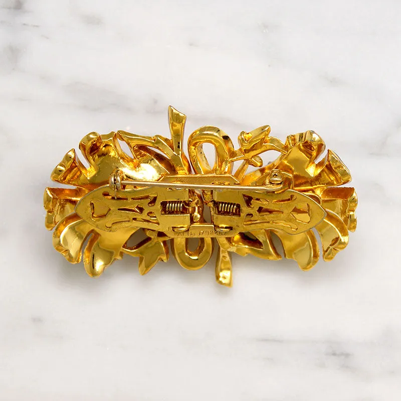 Coro Duette Double Lotus Brooch