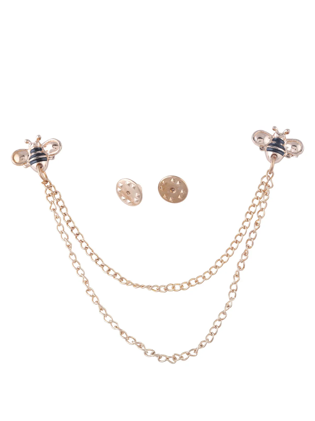 Cute Honeybee with Chain Hanging Insect Collar Brooch Pin