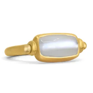 Denise Betesh Cat's-Eye Platinum Moonstone Yellow Gold Swivel Ring
