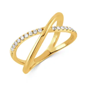 Doves 18k Gold Diamond Crossover Band