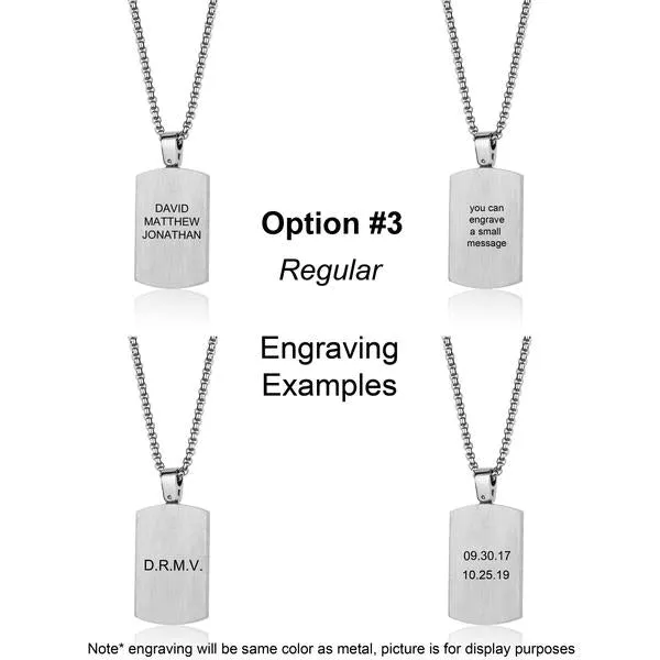 Engravable- Stainless Steel Gun Metal Tag Necklace