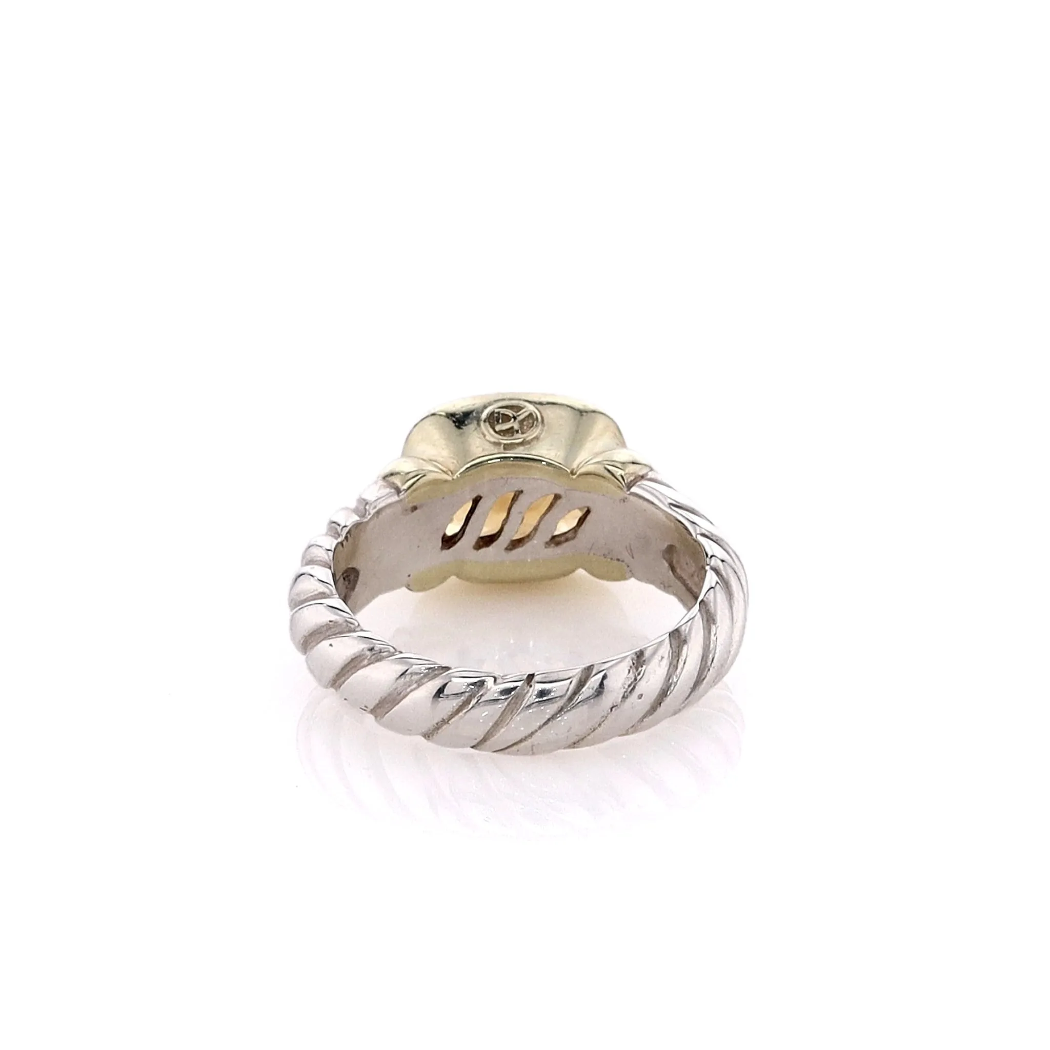 Estate David Yurman Noblesse Collection 14k Yellow Gold Sterling Silver and Citrine Ring