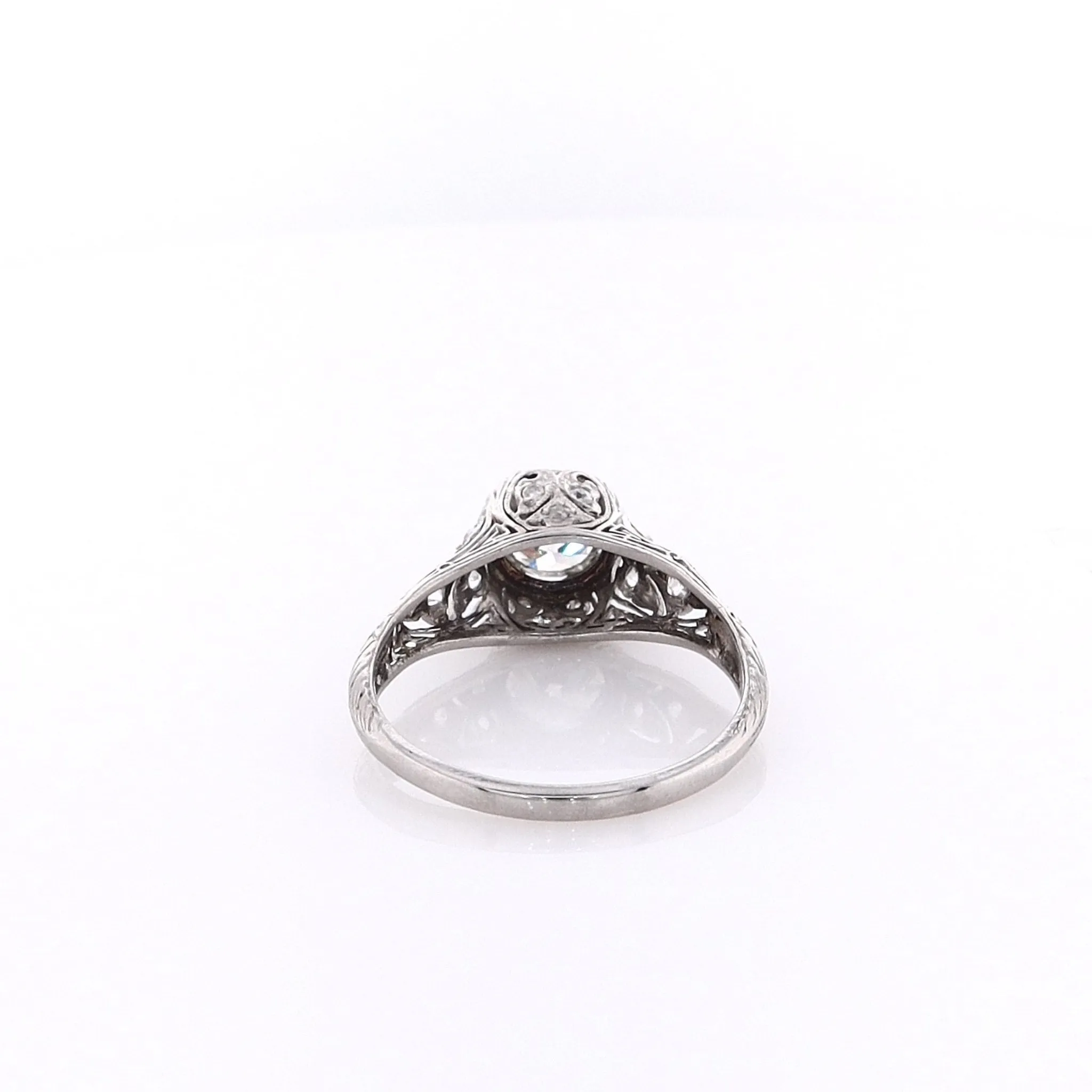 Estate Platinum Transitional Vintage Filagree Ring
