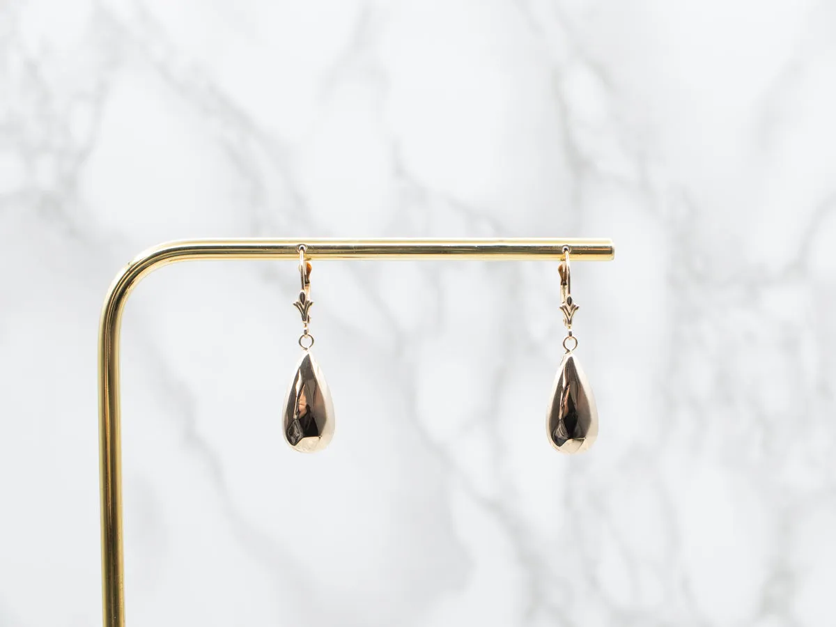 Faceted Gold Teardrop Earrings
