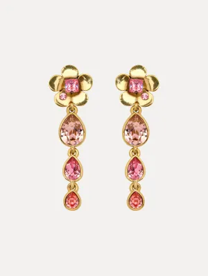 Flower Teardrop Clip-On Earrings
