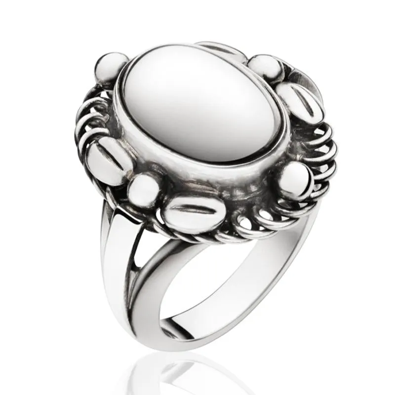 Georg Jensen Sterling Silver Moonlight Blossom Ring D