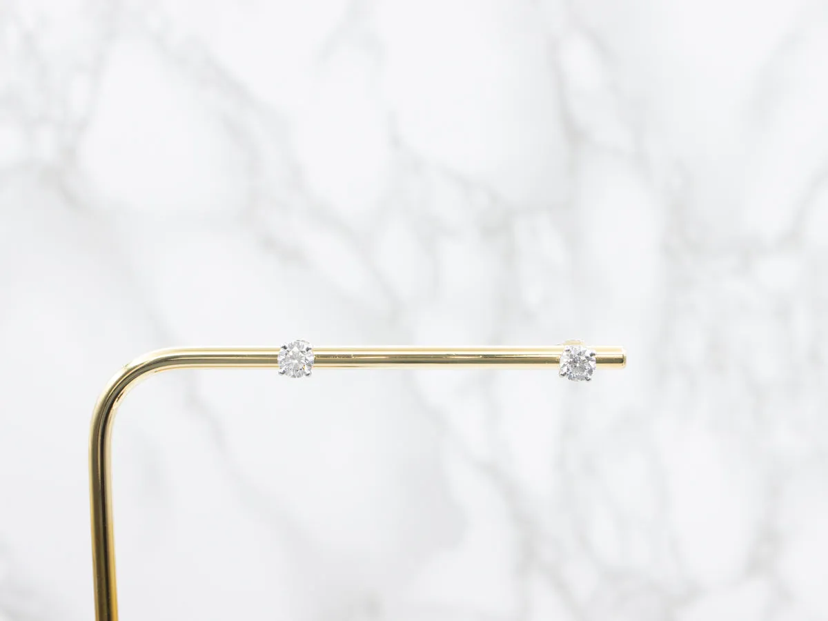 GIA Certified Platinum and Diamond Stud Earrings