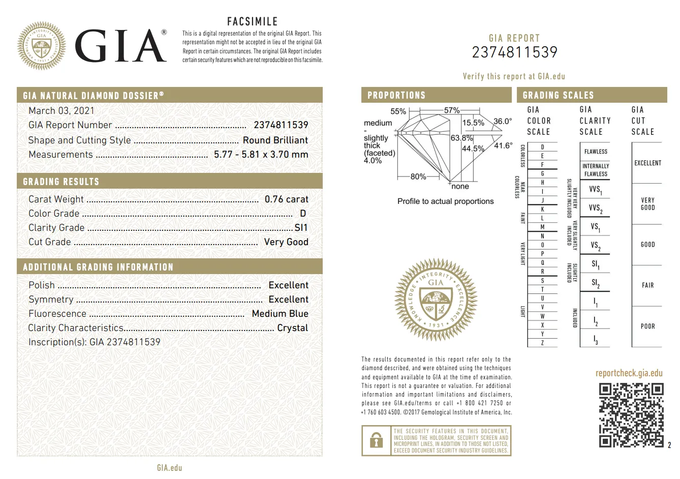 GIA Certified Platinum and Diamond Stud Earrings