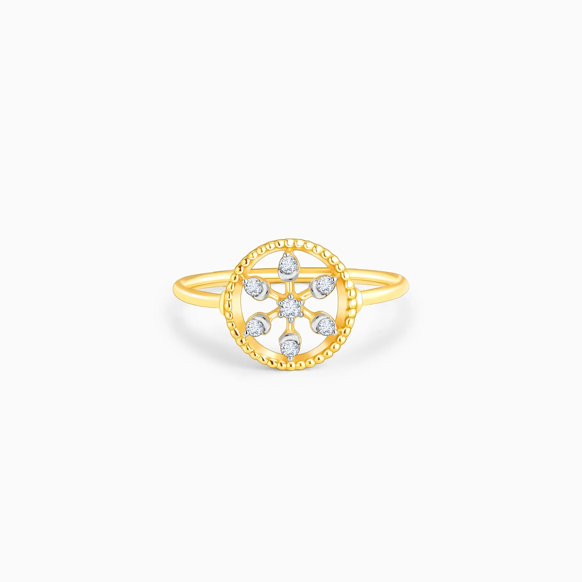 Gold Blossoming Fleur Diamond Ring