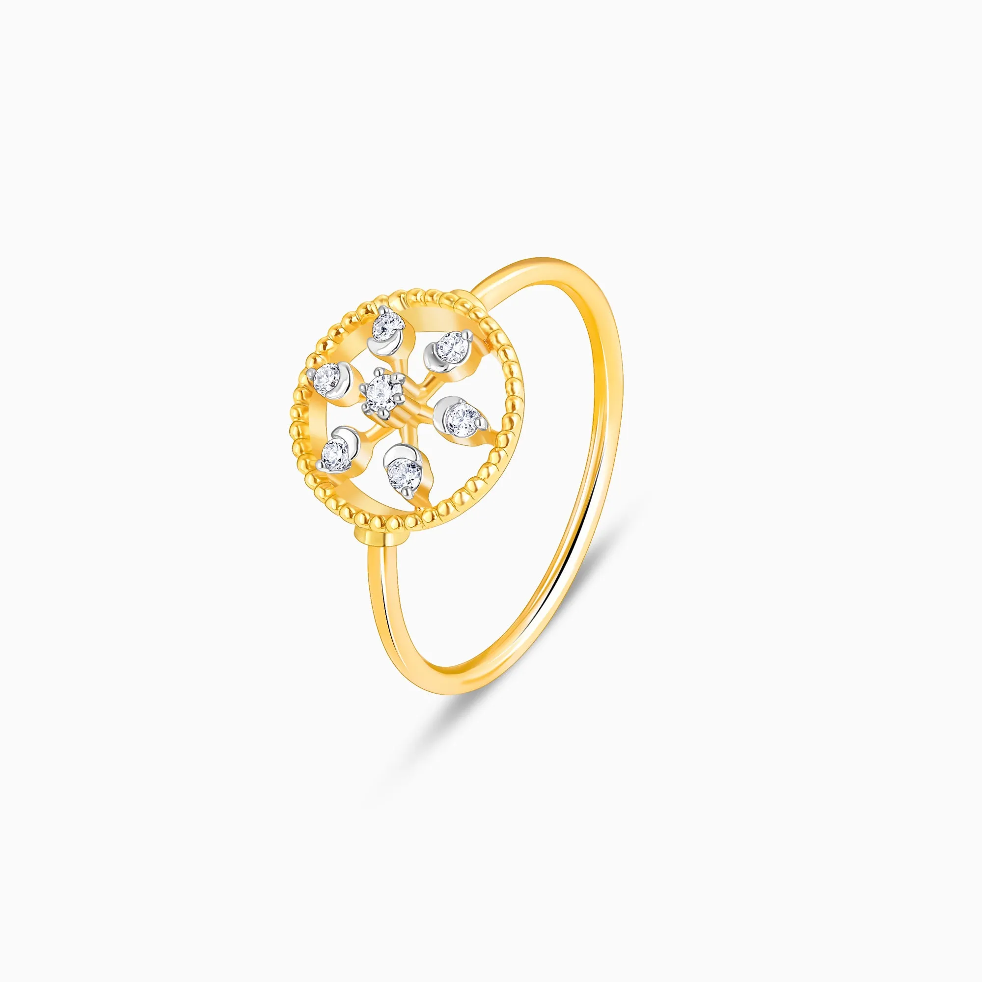 Gold Blossoming Fleur Diamond Ring