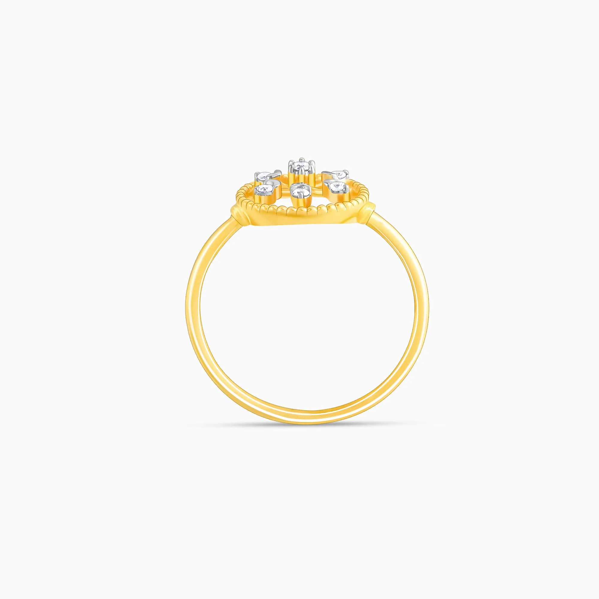 Gold Blossoming Fleur Diamond Ring
