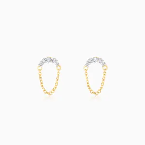 Gold Chained Charisma Diamond Earrings