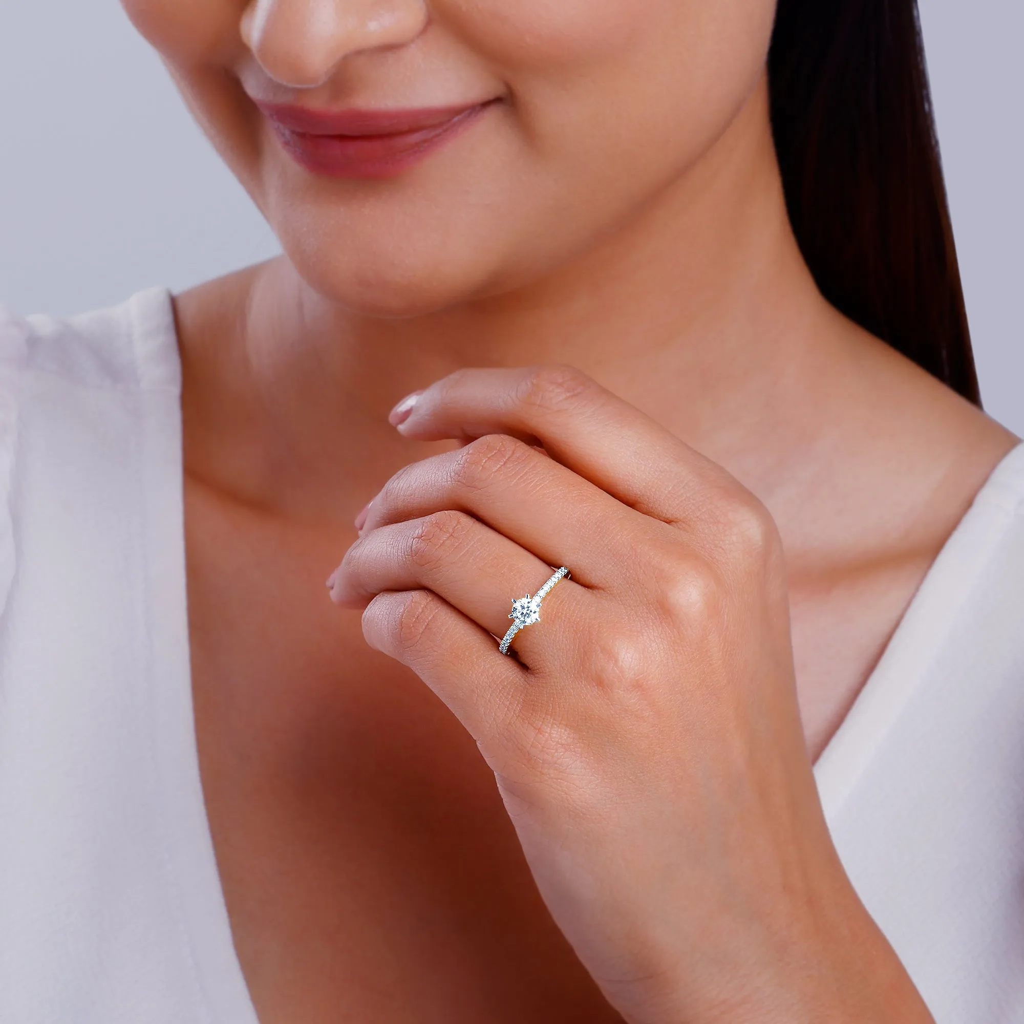 Gold Everlight Solitaire Diamond Ring